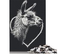 1000 Pieces Llama Heart Jigsaw Puzzles Adults Difficulty Puzzles Strengthen Relationships between Family Members 1000pcs (75x50cm)