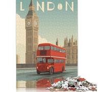 1000 Pieces London Iconic Scene Square Jigsaw Puzzles for Adults And Wooden Puzzles Children Puzzles 1000pcs (75x50cm)