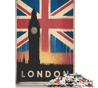1000 Pieces London Skyline Poster Creative Square Paper Jigsaw Puzzles for Adults Educational Game Challenge Toy 38x26cm/1000pcs
