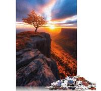 1000 Pieces Lone Tree Sunset Jigsaw Puzzles for Adults Jigsaw Puzzle for Family Time Brain Challenge (75x50cm)