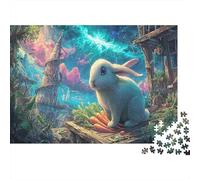 1000 Pieces Lop-eared Rabbit with Carrots Educational Games Puzzle Jigsaw Puzzles Wildlife Fun Challenge for Adults, Home Decor Jigsaw 38x26cm/1000pcs