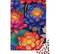 1000 Pieces Lotus Jigsaw Puzzle, Creative Rectangular Wooden Jigsaw Puzzles for Adults, Large Puzzles for Family Educational Game 1000pcs (75x50cm)