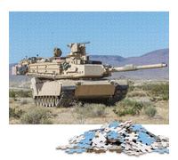 1000 Pieces M1A2 Abrams Creative Square Wooden Jigsaw Puzzles for Adults Educational Game Challenge Toy 1000pcs (75x50cm)