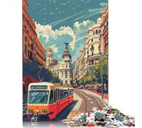 1000 Pieces Madrid Street Scene for Adults Difficult Jigsaw Puzzles Paper Puzzles for Adults Family Entertainment Toys 38x26cm/1000pcs