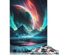 1000 Pieces Magical Aurora Mountain Jigsaw Puzzles Difficulty Jigsaw Puzzles Education Games Toys (38x26cm)