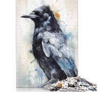 1000 Pieces Magpie Beauty Black Ink Puzzle Jigsaw, Difficulty Puzzle Jigsaw Educational Game Toy Family Decoration 1000pcs (75x50cm)