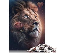 1000 Pieces Majestic Lion Rose Puzzle Jigsaw Adults Jigsaw Difficulty Jigsaw Educational Game Toy Family Decoration 1000pcs (38x26cm)