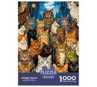 1000 Pieces Many Cats Jigsaw Puzzle Adults Teens Fun Relaxation Activity Precision Fit Gift Box 70x50cm/1000pcs
