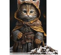 1000 Pieces Medieval Cat Jigsaw Puzzle Difficulty Puzzle Education Games Toys (38x26cm)