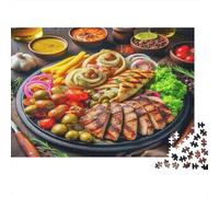 1000 Pieces Mediterranean Cuisine Puzzle for Adults Thick Paper Jigsaw Brain Training Educational Food Jigsaw for Home Decor 38x26cm/1000pcs