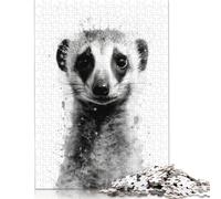 1000 Pieces Meerkat Beauty Black Ink Jigsaw Puzzle Puzzle Jigsaws for Adults& Teenagers Age 12 Years Up 1000pcs (75x50cm)
