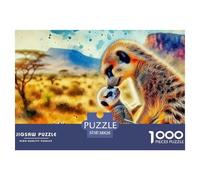 1000 Pieces Meerkat Jigsaw Puzzle Challenge High Difficulty for Adults Home Decoration Educational Games Age 12+ for Adults 38x26cm/1000pcs