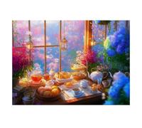 1000 Pieces Mini Jigsaw Puzzle Afternoon Tea for Adults | 70x50cm Cardboard Living Room Decor Durable Structure Birthday Gift Mind Relaxation