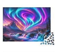 1000 Pieces Mini Jigsaw Puzzle Aurora Mountain for Adults | 70x50cm Cardboard, Living Room Decor, Premium Craftsmanship, Birthday Gift, Mind Relaxation