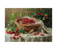 1000 Pieces Mini Jigsaw Puzzle Basket Birds Cherries for Adults