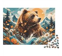 1000 Pieces Mini Jigsaw Puzzle Bear Mountain for Adults | 70x50cm Cardboard, Living Room Decor, Premium Craftsmanship, Birthday Gift, Mind Relaxation
