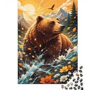 1000 Pieces Mini Jigsaw Puzzle Bear Mountain River for Adults | 52x38cm Cardboard, Living Room Decor, Premium Craftsmanship, Birthday Gift, Mind Relaxation