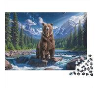 1000 Pieces Mini Jigsaw Puzzle Bear Mountain River for Adults | 52x38cm Cardboard, Living Room Decor, Premium Craftsmanship, Birthday Gift, Mind Relaxation
