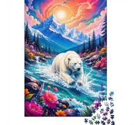 1000 Pieces Mini Jigsaw Puzzle Bear Mountain River for Adults | 70x50cm Cardboard, Living Room Decor, Premium Craftsmanship, Birthday Gift, Mind Relaxation