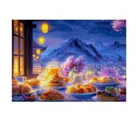 1000 Pieces Mini Jigsaw Puzzle Breakfast Mountain Night for Adults | 52x38cm Cardboard Home Decor Smooth Surface Birthday Gift Mind Relaxation