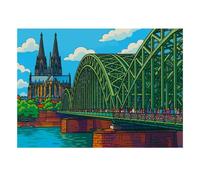 1000 Pieces Mini Jigsaw Puzzle Bridge River Cathedral for Adults | 70x50cm Cardboard Home Decor Durable Structure Birthday Gift Mind Relaxation