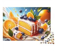 1000 Pieces Mini Jigsaw Puzzle Cake Fruit for Adults | 52x38cm Cardboard Living Room Decor Durable Structure Friend Gift Mind Relaxation