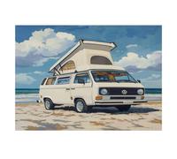 1000 Pieces Mini Jigsaw Puzzle Camper Van Beach for Adults | 38x26cm Cardboard Home Decor Durable Structure Birthday Gift Stress Relief