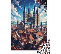 1000 Pieces Mini Jigsaw Puzzle Cathedral Architecture for Adults | 52x38cm Cardboard, Office Decor, Durable Structure, Birthday Gift, Mind Relaxation