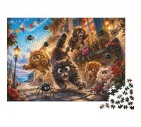 1000 Pieces Mini Jigsaw Puzzle Cats Spiders Street for Adults | 38x26cm Cardboard Home Decor Precise Cutting Birthday Gift Stress Relief