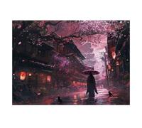 1000 Pieces Mini Jigsaw Puzzle Cherry Blossom Street for Adults | 70x50cm Cardboard, Living Room Decor, Premium Craftsmanship, Birthday Gift, Mind Relaxation