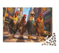 1000 Pieces Mini Jigsaw Puzzle Chicken Street for Adults | 38x26cm Cardboard, Living Room Decor, Durable Structure, Birthday Gift, Mind Relaxation