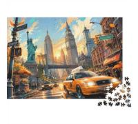 1000 Pieces Mini Jigsaw Puzzle City Street for Adults | 70x50cm Cardboard Living Room Decor Durable Structure Birthday Gift Mind Relaxation