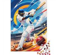 1000 Pieces Mini Jigsaw Puzzle Cricket for Adults | 38x26cm Cardboard Home Decor Durable Structure Birthday Gift Stress Relief