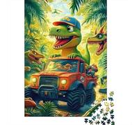 1000 Pieces Mini Jigsaw Puzzle Dinosaur Jungle Truck for Adults