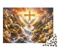 1000 Pieces Mini Jigsaw Puzzle Dove Waterfall Cross for Adults