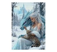 1000 Pieces Mini Jigsaw Puzzle Dragon Snow Woman Leopard for Adults | 52x38cm Cardboard Puzzle Game Home Decor Enthusiasts Birthday Gift Brain Training