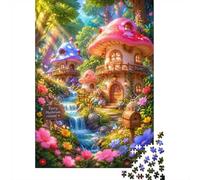 1000 Pieces Mini Jigsaw Puzzle Fairy Mushroom House for Adults