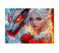1000 Pieces Mini Jigsaw Puzzle Fantasy Dragon Elf for Adults | 70x50cm Cardboard, Living Room Decor, Durable Structure, Birthday Gift, Mind Relaxation