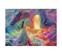 1000 Pieces Mini Jigsaw Puzzle Fantasy Dragon Portal for Adults | 52x38cm Cardboard, Living Room Decor, Durable Structure, Birthday Gift, Mind Relaxation