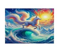 1000 Pieces Mini Jigsaw Puzzle Fantasy Fox Ocean for Adults | 52x38cm Cardboard, Living Room Decor, Premium Craftsmanship, Birthday Gift, Mind Relaxation