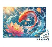 1000 Pieces Mini Jigsaw Puzzle Fish Lotus Lantern for Adults