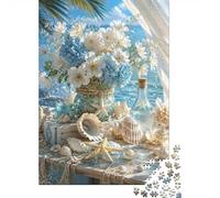 1000 Pieces Mini Jigsaw Puzzle Flowers Seashells for Adults | 38x26cm Cardboard, Living Room Decor, Premium Craftsmanship, Birthday Gift, Mind Relaxation