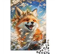 1000 Pieces Mini Jigsaw Puzzle Fox Flowers for Adults | 70x50cm Cardboard, Living Room Decor, Premium Craftsmanship, Birthday Gift, Mind Relaxation