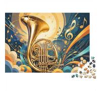 1000 Pieces Mini Jigsaw Puzzle French Horn for Adults | 52x38cm Cardboard Home Decor Durable Structure Birthday Gift Mind Relaxation