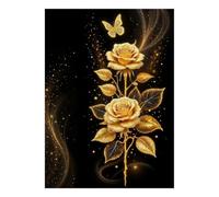 1000 Pieces Mini Jigsaw Puzzle Golden Rose Butterfly for Adults