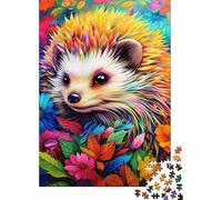 1000 Pieces Mini Jigsaw Puzzle Hedgehog Flowers for Adults | 70x50cm Cardboard, Living Room Decor, Premium Craftsmanship, Birthday Gift, Mind Relaxation