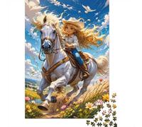 1000 Pieces Mini Jigsaw Puzzle Horse Riding for Adults | 38x26cm Cardboard Home Decor Durable Structure Birthday Gift Stress Relief