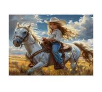 1000 Pieces Mini Jigsaw Puzzle Horse Riding for Adults | 38x26cm Cardboard Home Decor Durable Structure Birthday Gift Mind Relaxation