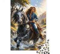1000 Pieces Mini Jigsaw Puzzle Horse Riding for Adults | 38x26cm Cardboard Living Room Decor Durable Structure Birthday Gift Mind Relaxation