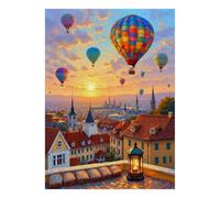 1000 Pieces Mini Jigsaw Puzzle Hot Air Balloon City for Adults